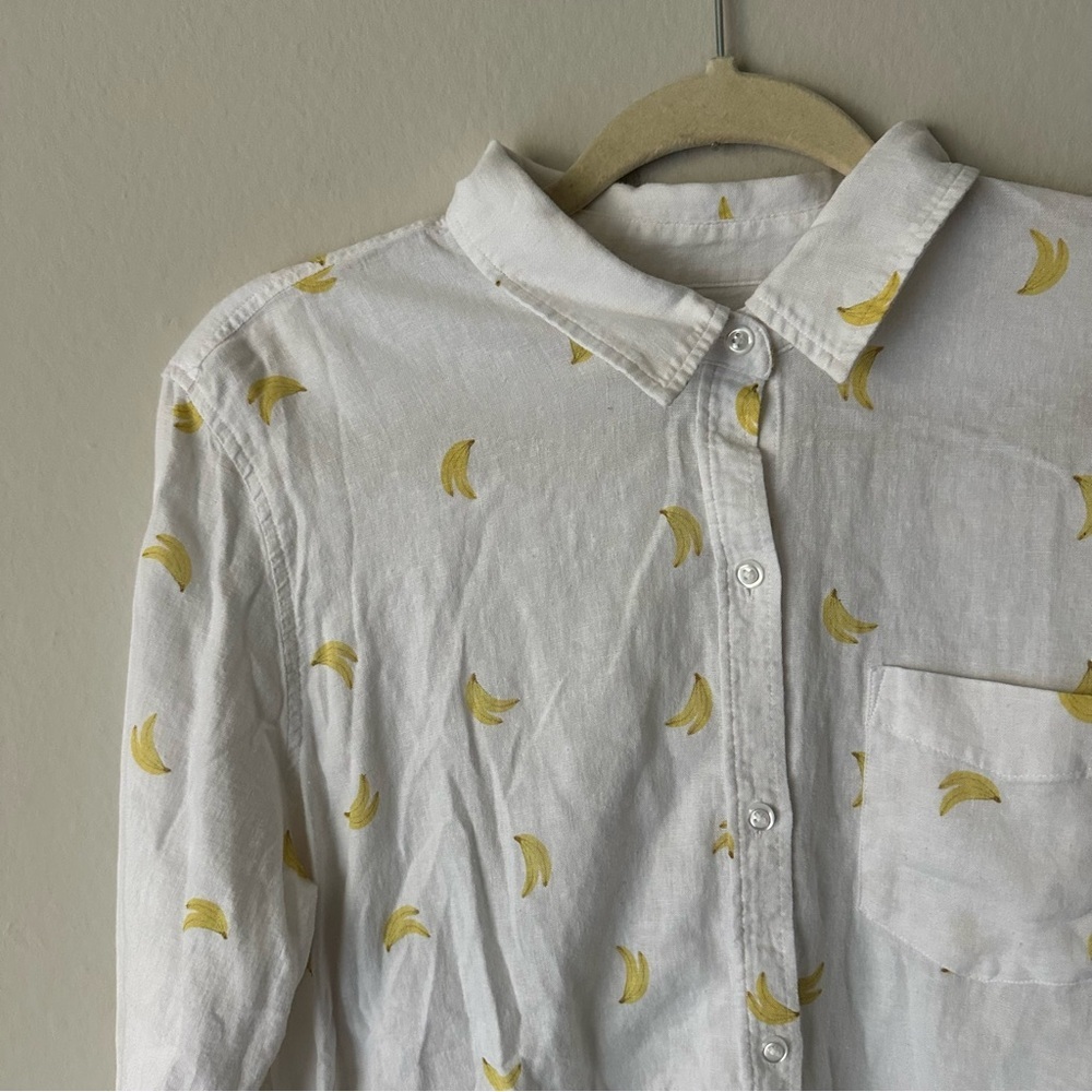 Rails Charli Banana Bunch Button Down White Blous… - image 5